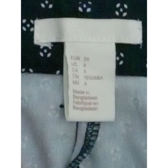 H&m Pants Womens Size 6 Navy Blue Print Stretch Cropped Side Closure - Picture 6 of 11